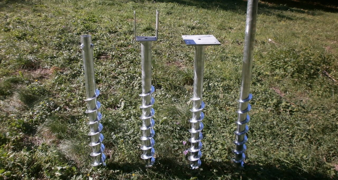 Set Di 2 Fondazioni A Vite Tilt Maxerio 60 X 2 Con Foro M12 - Per Casette, Terrazze, Gazebo, Senza Cemento